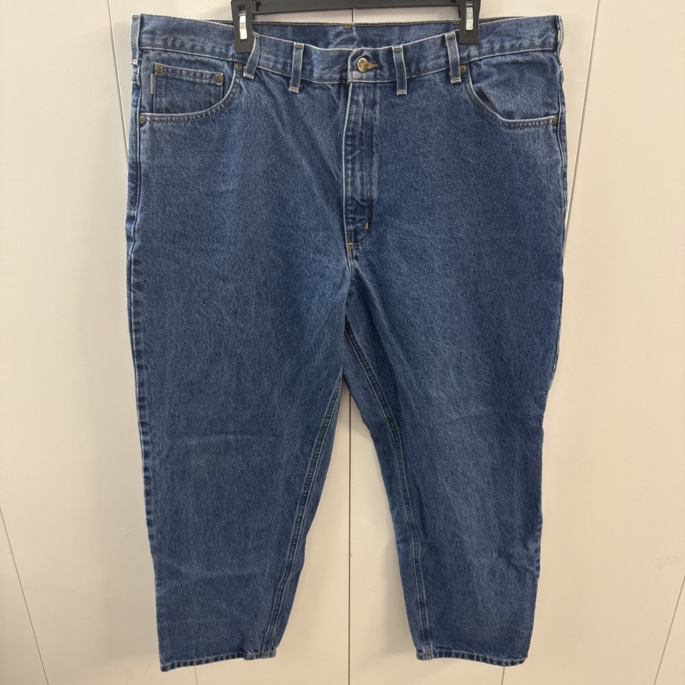 Carhartt Jeans Mens 43x30 Blue B17DST Relaxed Fit Tapered Leg Denim Workwear USA